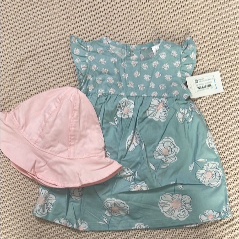 Floral Dress with Pink Hat